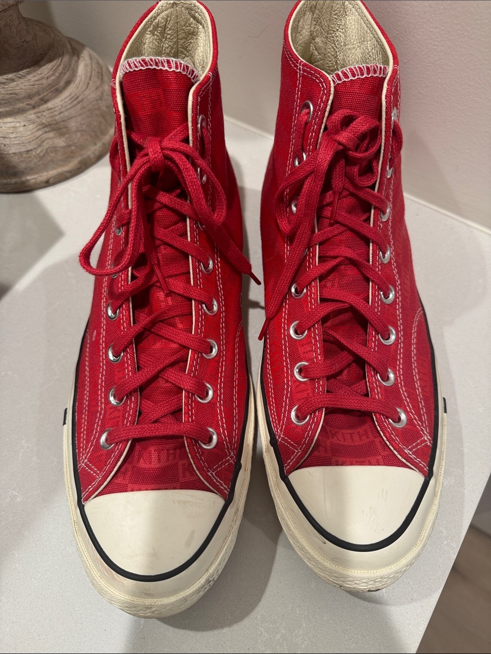Converse Red High-Top Canvas Sneakers